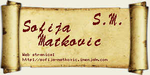Sofija Matković vizit kartica